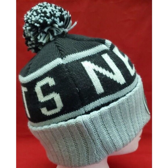 Brooklyn Nets Mitchell & Ness NBA Basketball Team Logo Pom Pom Knit Hat Beanie - Picture 5 of 6